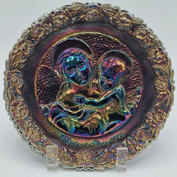 Vintage Fenton Carnival Glass Mother's Day Plate 1973 - Picture 1 of 8